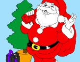 Desenho Santa Claus e uma árvore de natal pintado por pedro  h