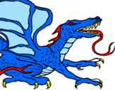 Desenho Dragão réptil pintado por lucas