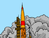Desenho Lançamento foguete pintado por william