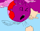 Desenho Terra doente pintado por JOSIELE
