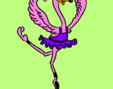 Desenho Avestruz em ballet pintado por oi