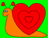 Desenho Caracol coração  pintado por ISABELA