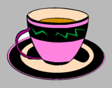 Desenho Taça de café pintado por Karol
