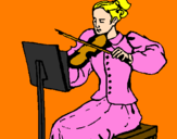 Desenho Dama violinista pintado por anabela