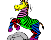 Desenho Zebra a saltar pedras pintado por Zebra da Raíra