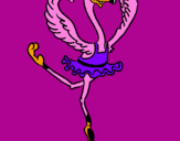 Desenho Avestruz em ballet pintado por ingrid