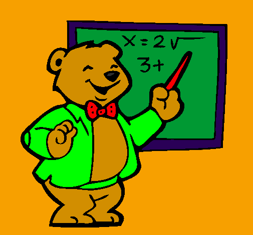 Desenho Professor urso pintado por maria fer