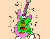 Desenho Guitarra pintado por Aléxia