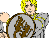 Desenho Cavaleiro com escudo de leão pintado por Andy_zinha