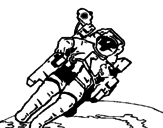Desenho Astronauta no espaço pintado por H