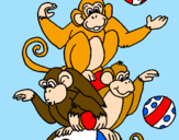 Desenho Macacos a fazer malabarismos pintado por bernardo