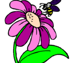 Desenho Margarida com abelha pintado por gabrielly