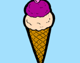 Desenho Cone de gelado pintado por bruna