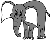 Desenho Elefante feliz pintado por Marcia