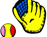 Desenho Luva de basebol e bola pintado por alessia
