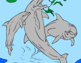 Desenho Golfinhos a brincar pintado por henrique