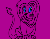 Desenho Leão pintado por luan