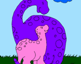 Desenho Dinossauros pintado por maxi