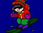 Desenho Menino a esquiar pintado por andressa