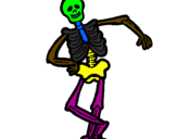 Desenho Esqueleto contente pintado por helen