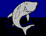Desenho Tubarão pintado por miguel  victor  souza
