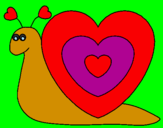Desenho Caracol coração  pintado por foquinhaa