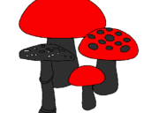 Desenho Cogumelos pintado por rita