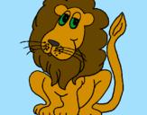 Desenho Leão pintado por Rina