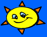 Desenho Sol sorridente pintado por Ricardo