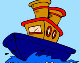 Desenho Barco no mar pintado por Maira