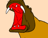 Desenho Hipopótamo com a boca aberta pintado por papai45