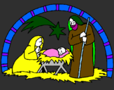 Desenho Manjedoura de natal pintado por lauro