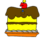 Desenho Bolo de aniversário pintado por ana   flavia