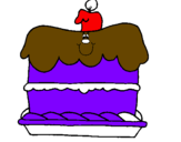 Desenho Bolo de aniversário pintado por luiz felipe