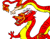 Desenho Dragão chinês pintado por peh,