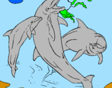 Desenho Golfinhos a brincar pintado por FRED