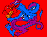 Desenho Dragão japonês pintado por luiz