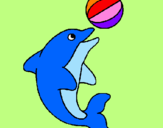 Desenho Golfinho a jogar com uma bola pintado por GOFILO   TA GODO   BOLA