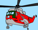 Desenho Helicoptero de resgate pintado por luiza machado belizario