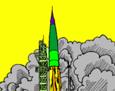 Desenho Lançamento foguete pintado por LUCAS