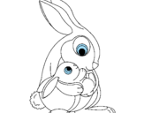 Desenho Mãe coelho pintado por geovana   n