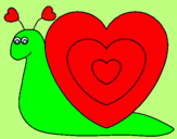 Desenho Caracol coração  pintado por DEBORA