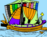 Desenho Barco romano pintado por branca