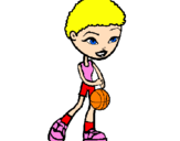 Desenho Jogadora de basquete pintado por eu