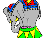 Desenho Elefante a actuar pintado por big