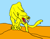 Desenho Tigre com dentes afiados pintado por luis guilherme