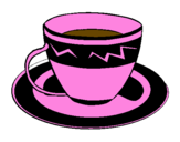 Desenho Taça de café pintado por Monalisa
