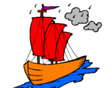 Desenho Barco veleiro pintado por nik