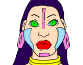 Desenho Mulher maia pintado por cintia