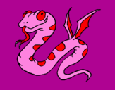 Desenho Serpente com asas pintado por sofia